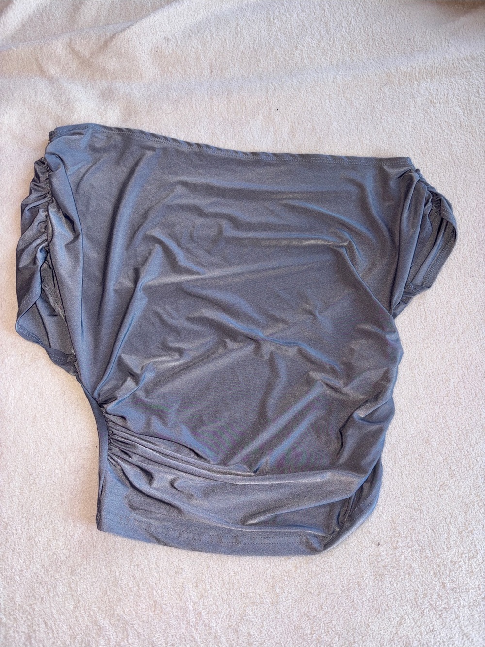 Charcoal Off-Shoulder Ruched Top